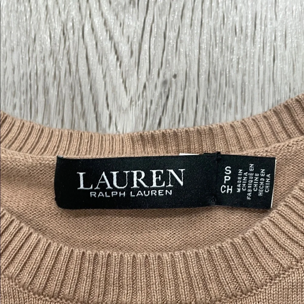 Lauren Ralph Lauren Women's Camel Crew Neck Sweater - Picture 2 of 3
